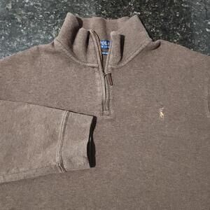 Polo Ralph Lauren Estate Rib Knit Quarter Zip Flesh Pony Sweater Preppy Mens XXL